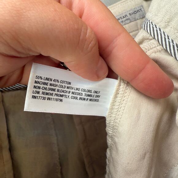 Goodfellow Men's The Every Wear 9" Flat Front Linen Shorts Tan Size 42 - Picture 4 of 6